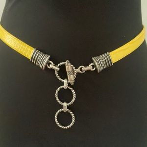 SANDY DUFTER Italian Leather Yellow Chain Bit Belt